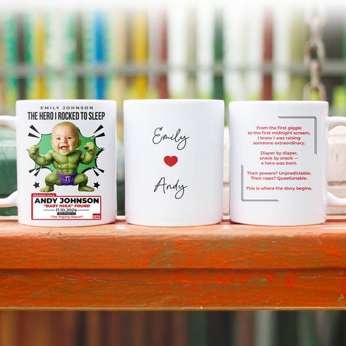 Personalized Baby Hulk Mug – Funny Superhero Gift for Mom | Custom Name, Photo & Message